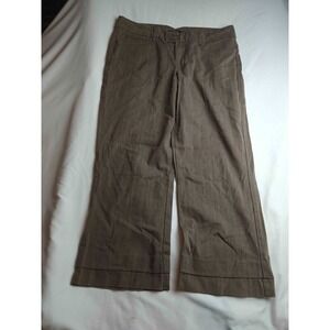 Riders by Lee Dress Pants Womens Size 14P Brown Pinstripe Twill Work Office